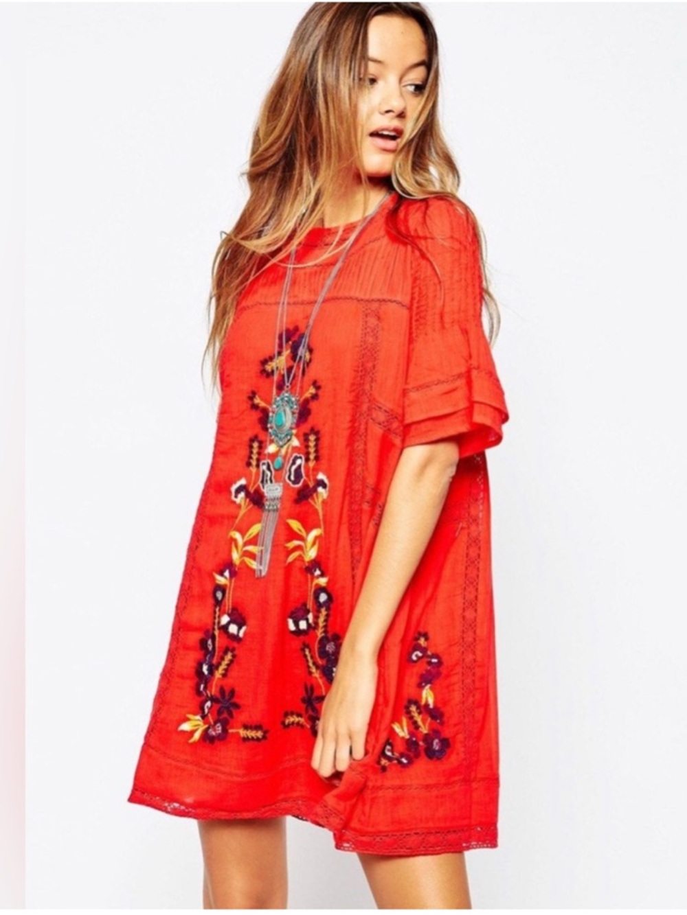 Free people perfectly Victorian dress Red